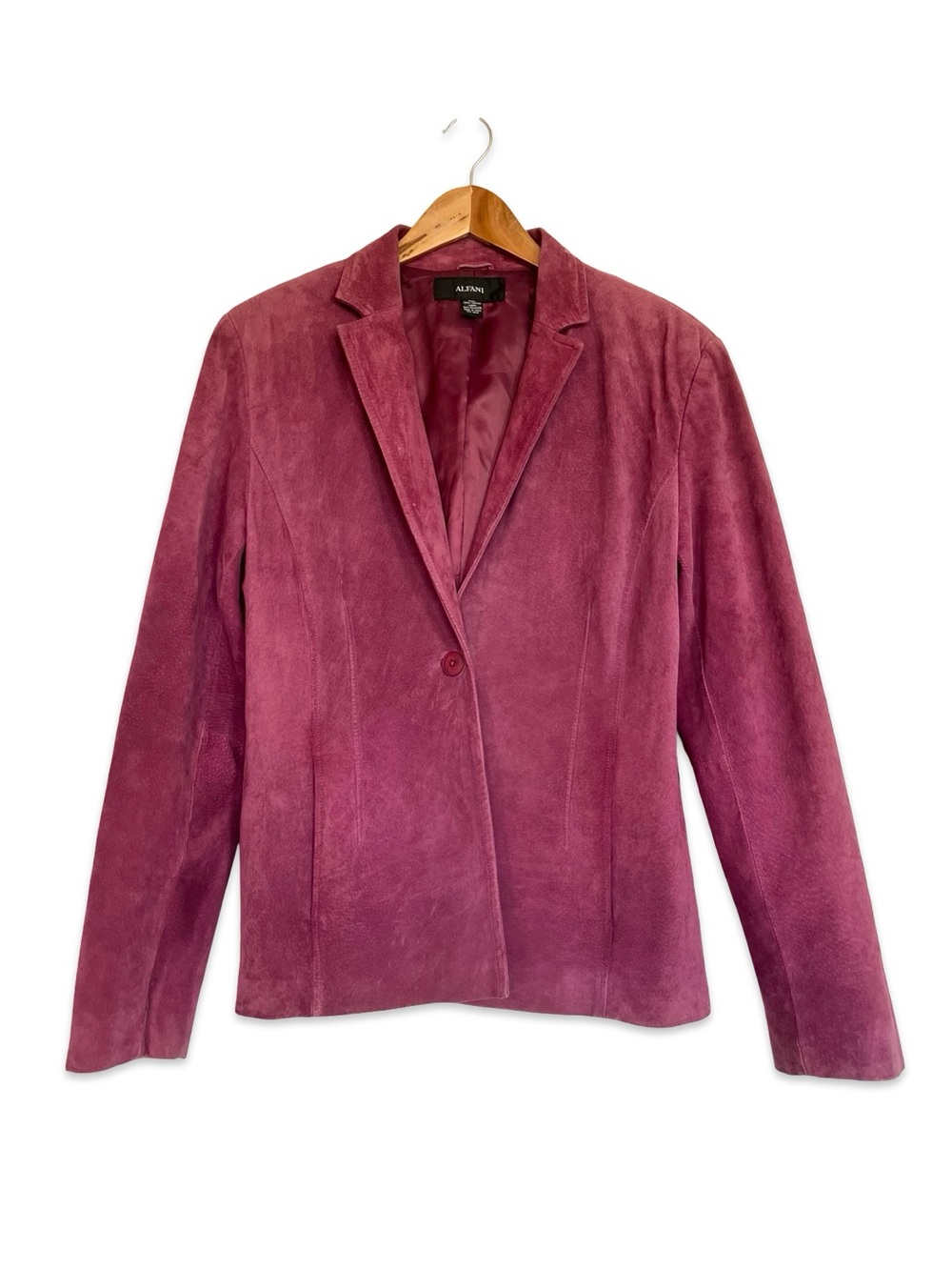 Alfani Women’s suede leather jacket Size XL Rose pink blazer jacket Feminine